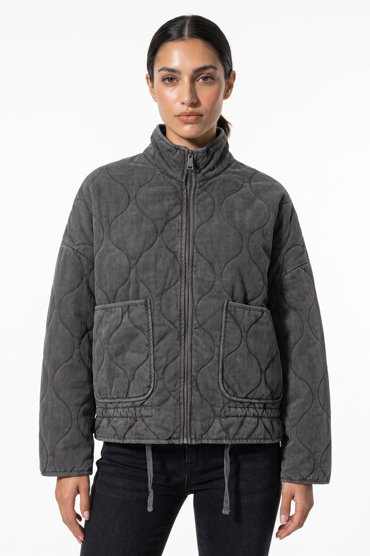 Women’s Winter Warm High Collar Quilted Jacket with Relaxed Fit