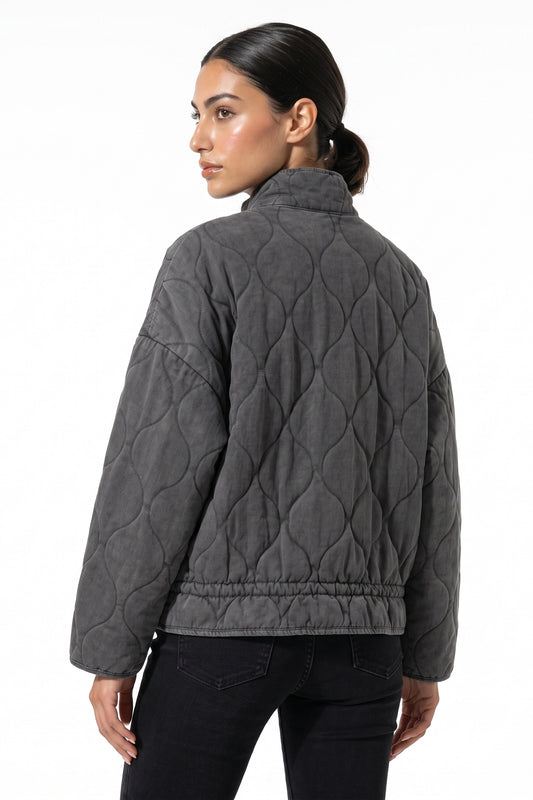 Women’s Winter Warm High Collar Quilted Jacket with Relaxed Fit