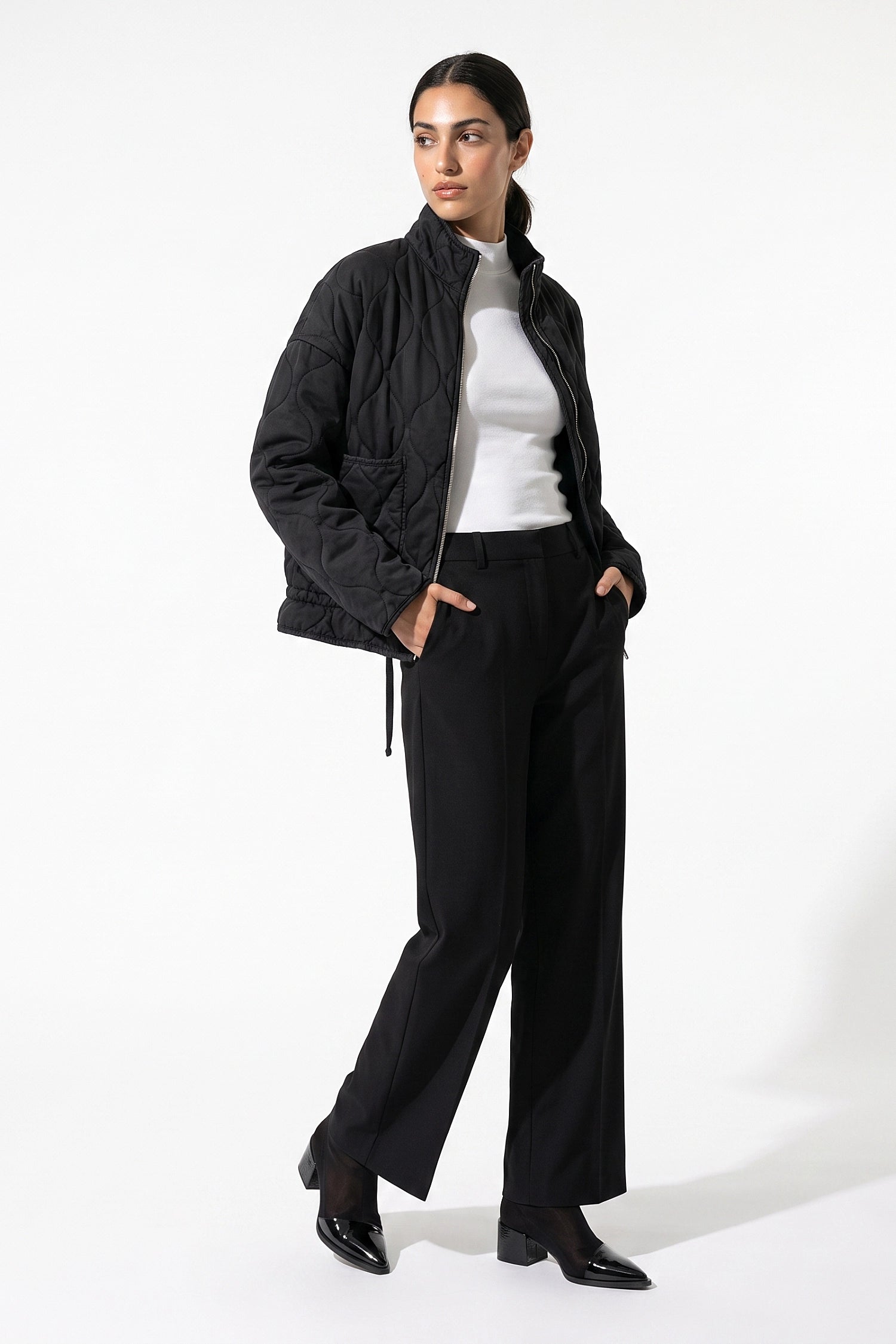 Women’s Winter Warm High Collar Quilted Jacket with Relaxed Fit