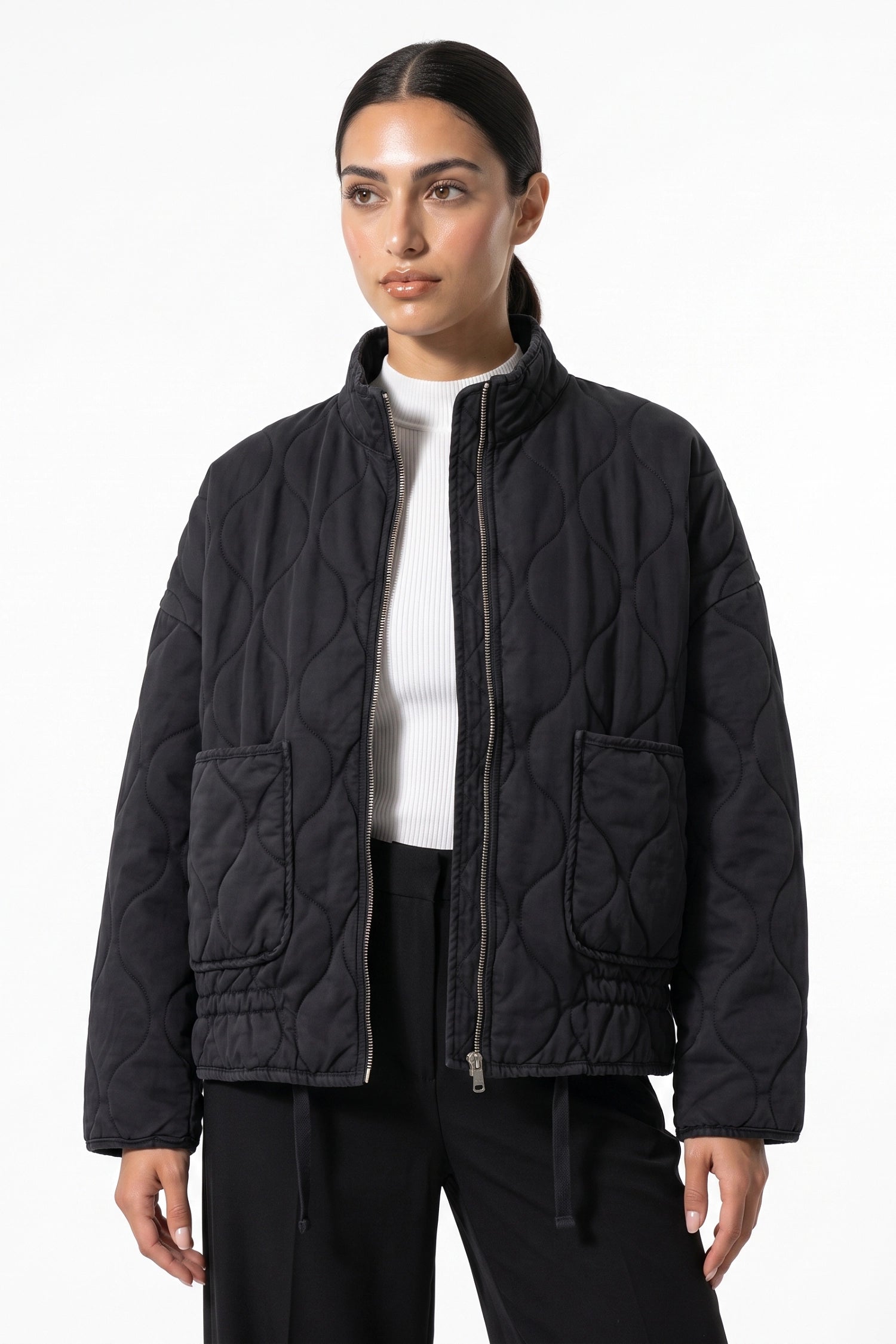 Women’s Winter Warm High Collar Quilted Jacket with Relaxed Fit