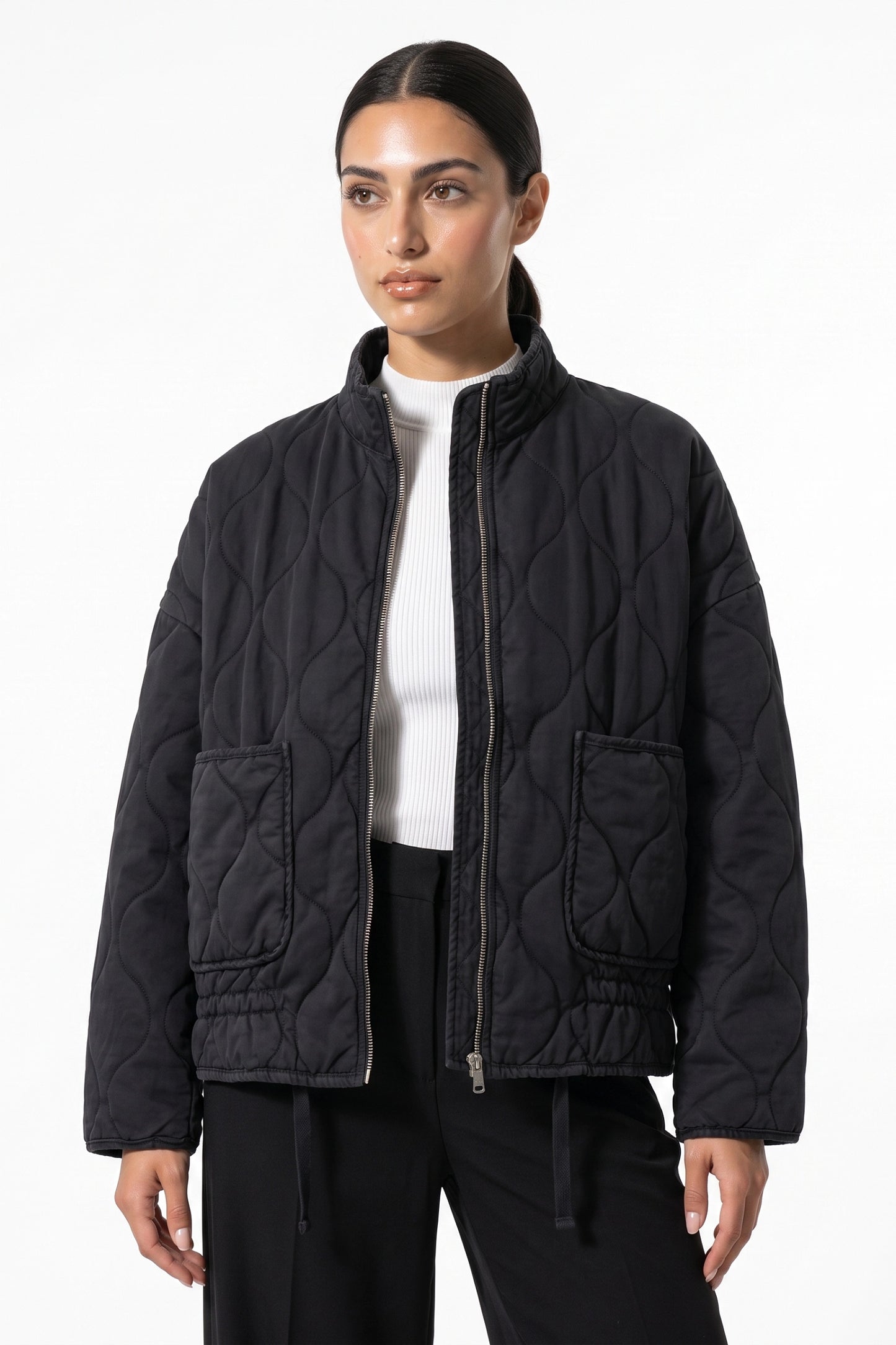 Women’s Winter Warm High Collar Quilted Jacket with Relaxed Fit