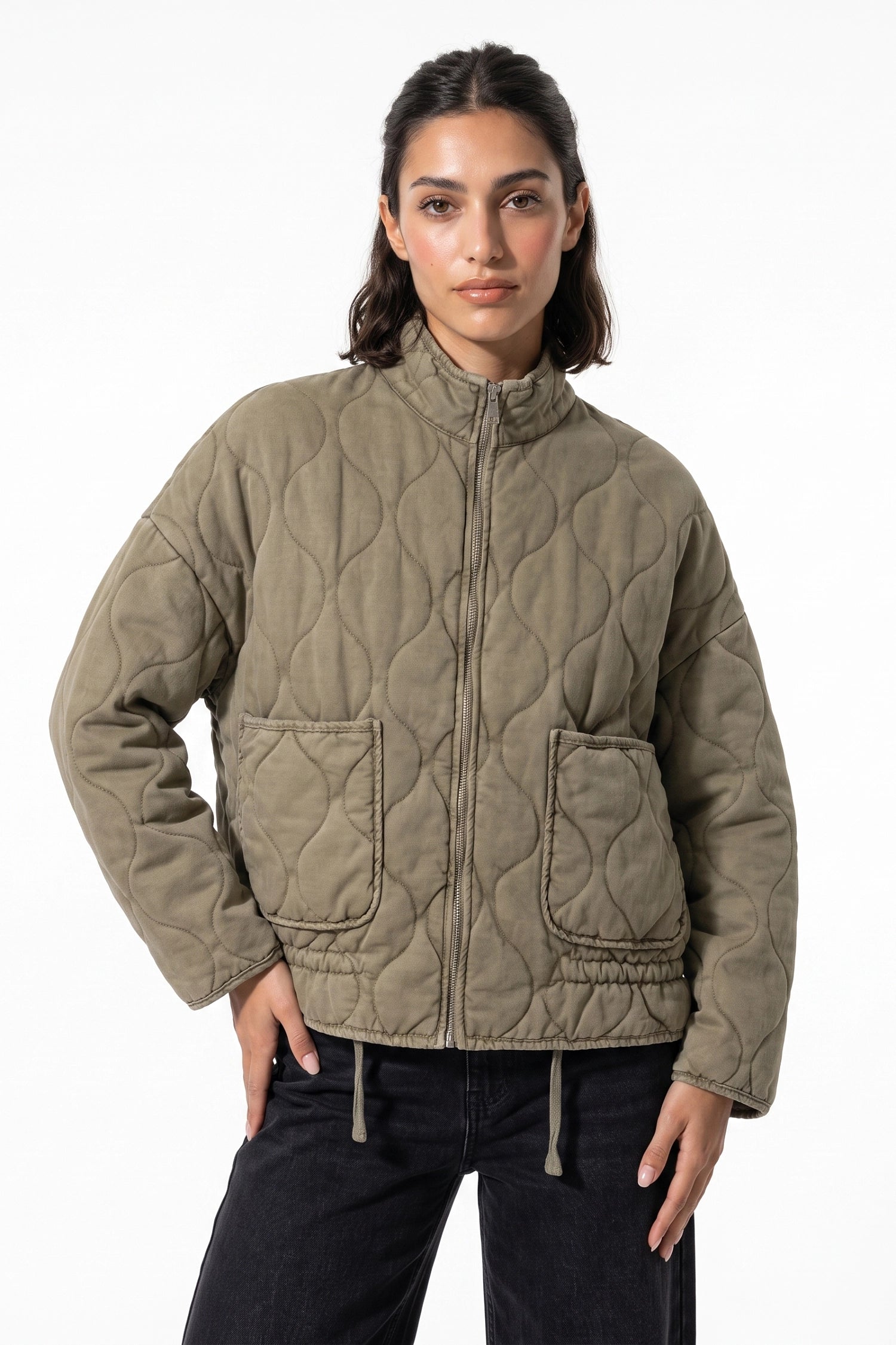 Women’s Winter Warm High Collar Quilted Jacket with Relaxed Fit