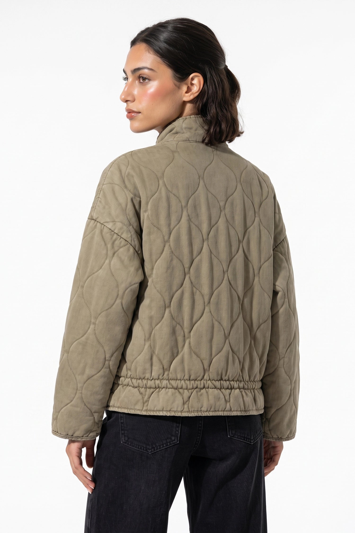Women’s Winter Warm High Collar Quilted Jacket with Relaxed Fit
