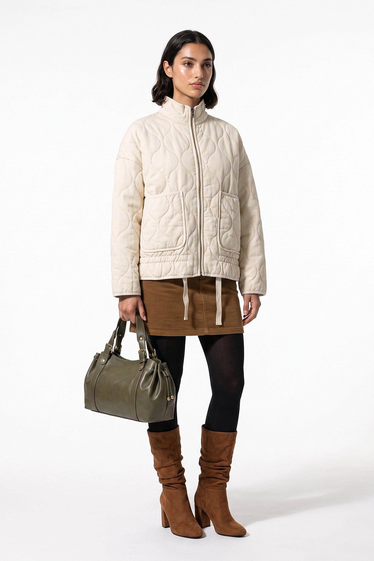 Women’s Winter Warm High Collar Quilted Jacket with Relaxed Fit