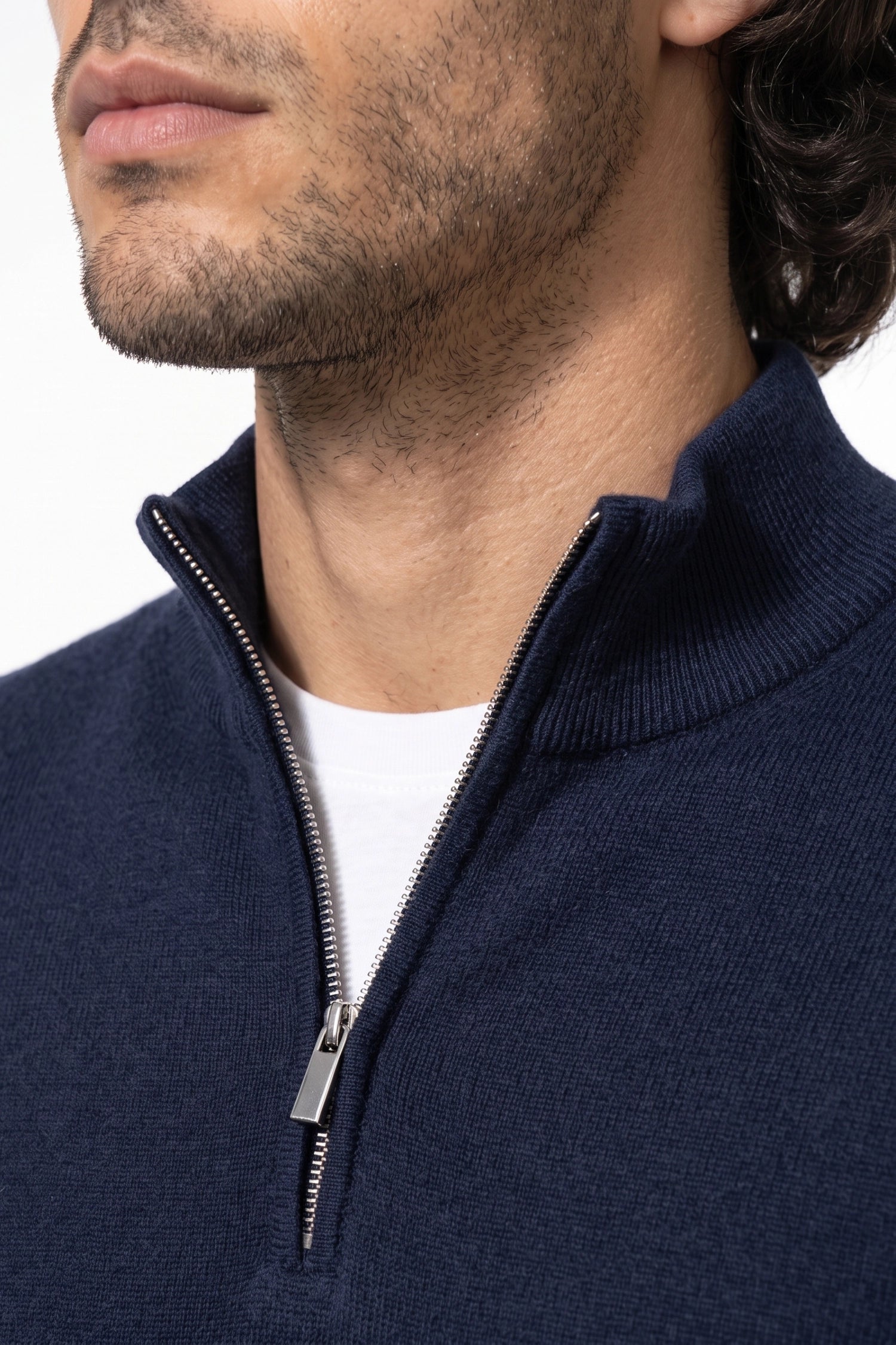 Men's Winter Lightweight Knit Quarter Zip Jumper