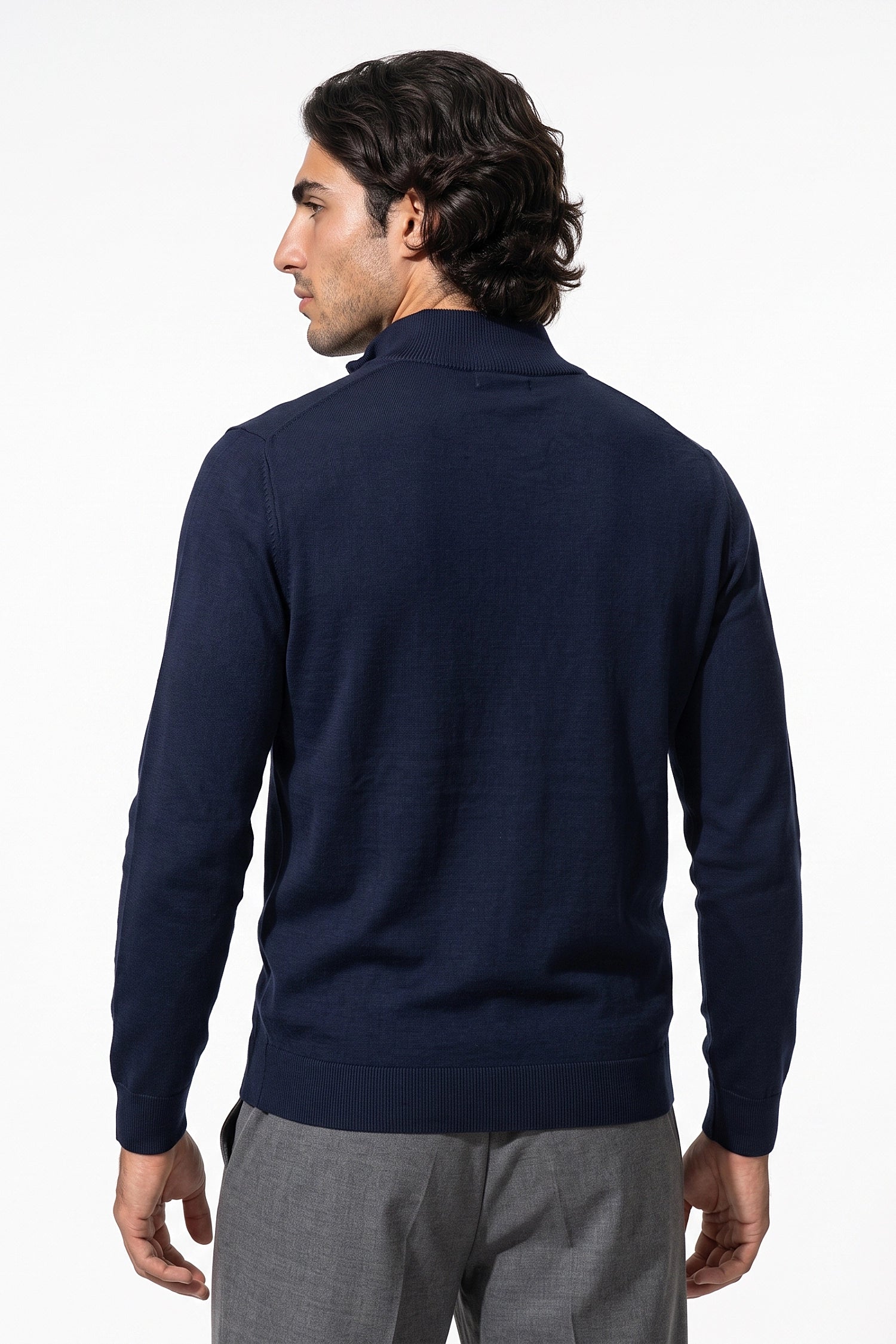 Men's Winter Lightweight Knit Quarter Zip Jumper
