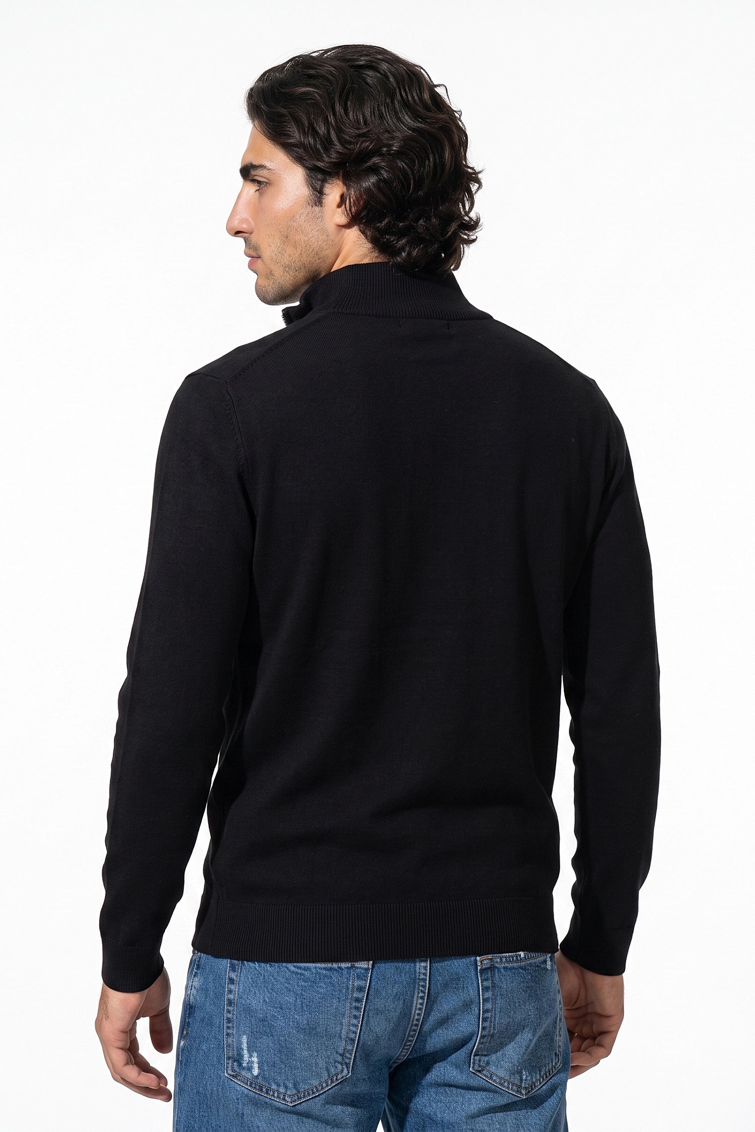 Men's Winter Lightweight Knit Quarter Zip Jumper
