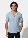 Caurelle | Men’s Jacquard Knit Cuban Collar Polo Shirt