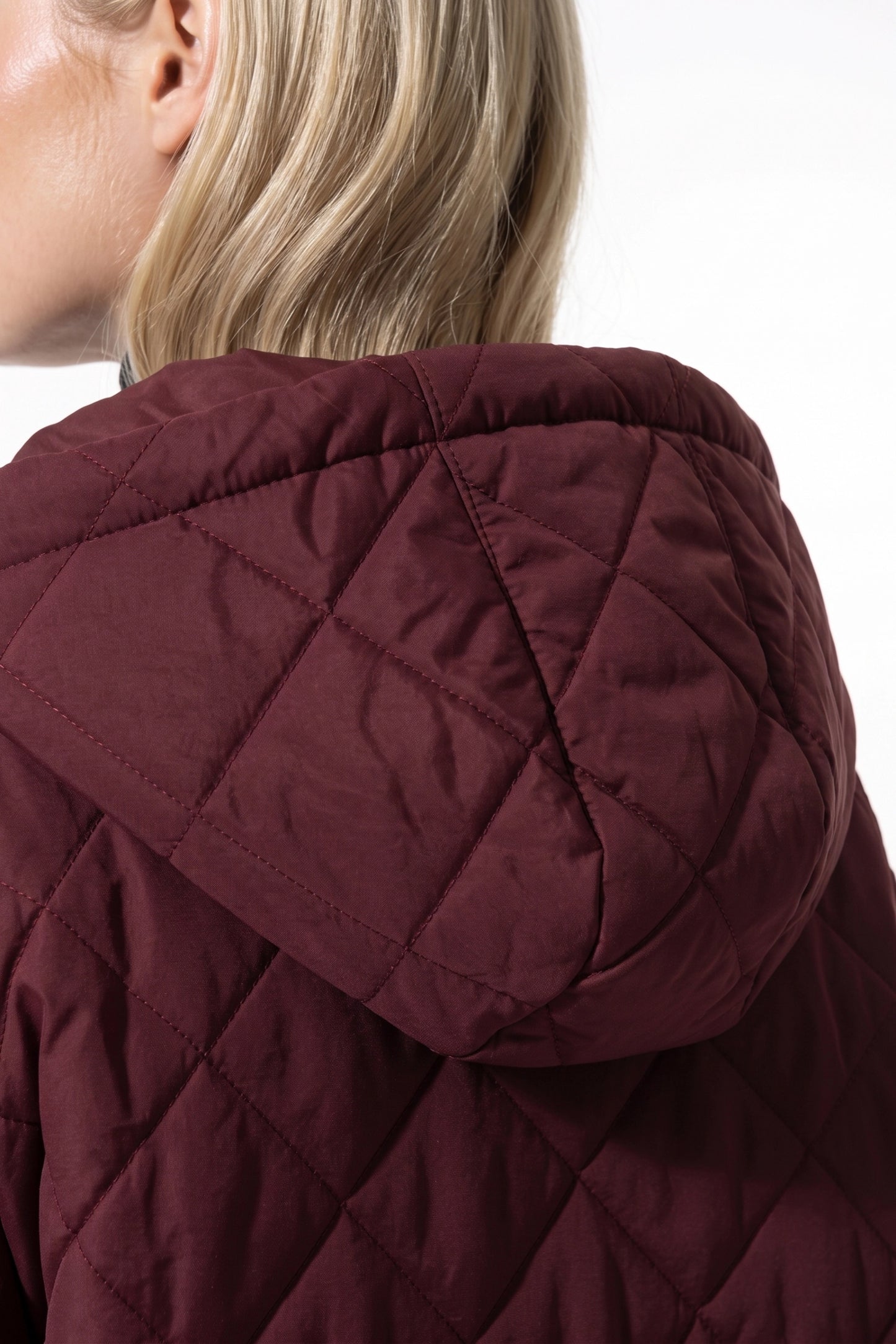 Women's Winter Warm Long Diamond Quilted Hooded Puffer Coat