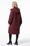 Women's Winter Warm Long Diamond Quilted Hooded Puffer Coat