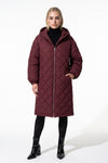 Women's Winter Warm Long Diamond Quilted Hooded Puffer Coat