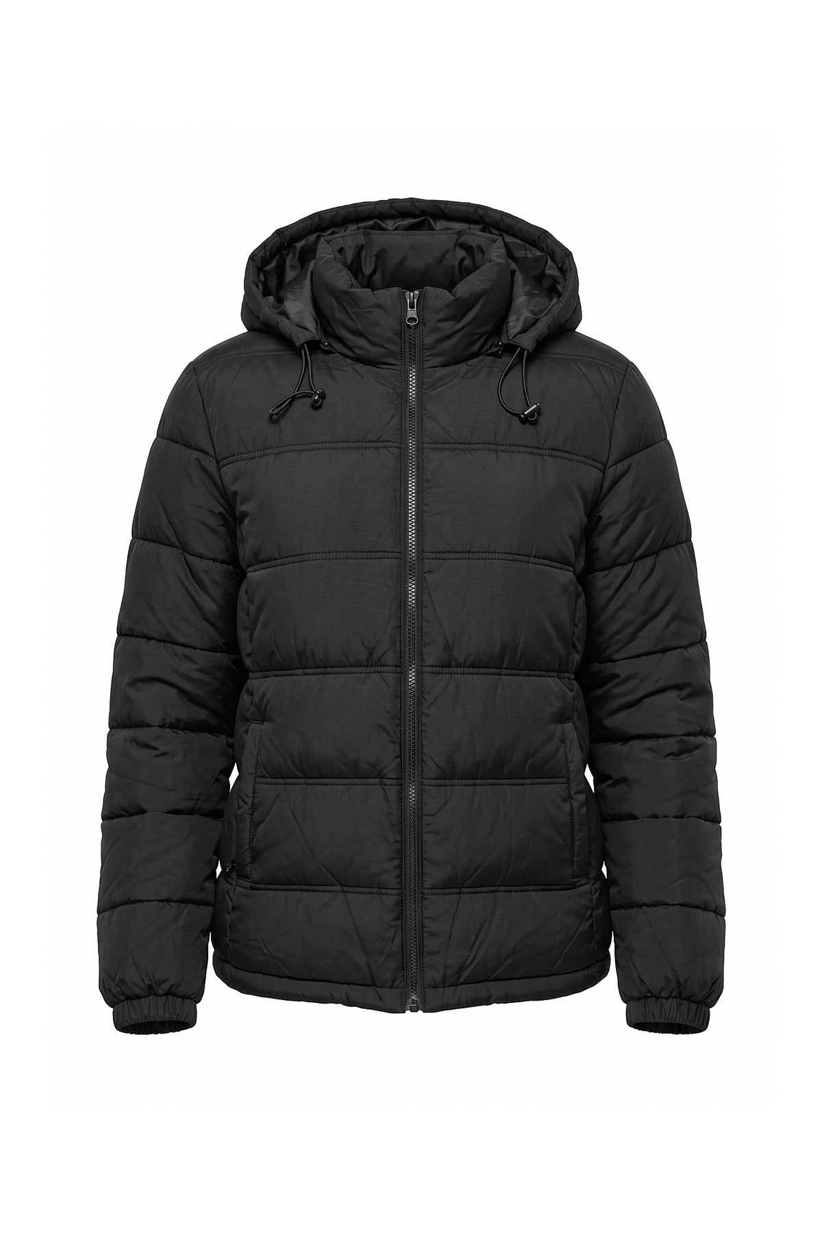 Women’s Winter Warm Hooded Black Puffer Jacket