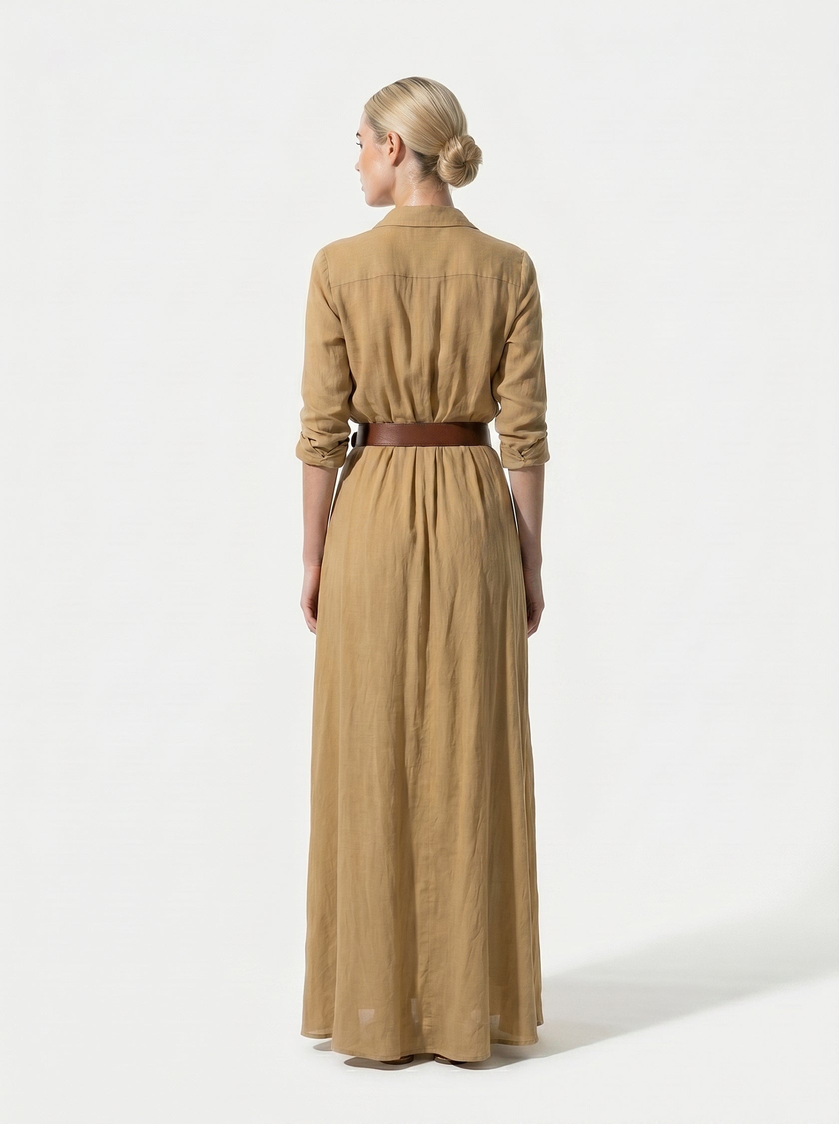 Caurelle | Women’s Lapel Wrap Maxi Dress Elegant Flowing Silhouette