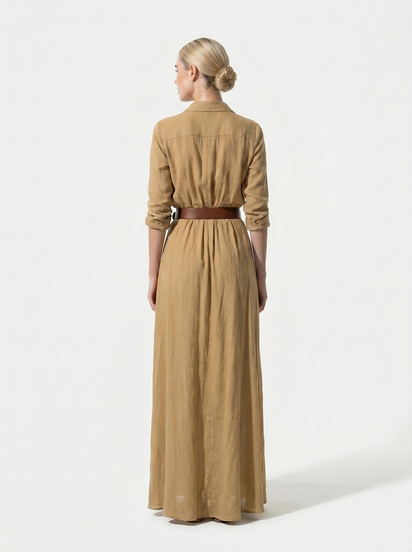 Caurelle | Women’s Lapel Wrap Maxi Dress Elegant Flowing Silhouette