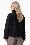 Women’s Winter Warm Short Wool Coat with Button Up High Collar