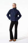 Women’s Winter Warm Short Wool Coat with Button Up High Collar