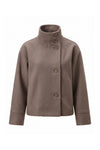 Women’s Winter Warm Short Wool Coat with Button Up High Collar