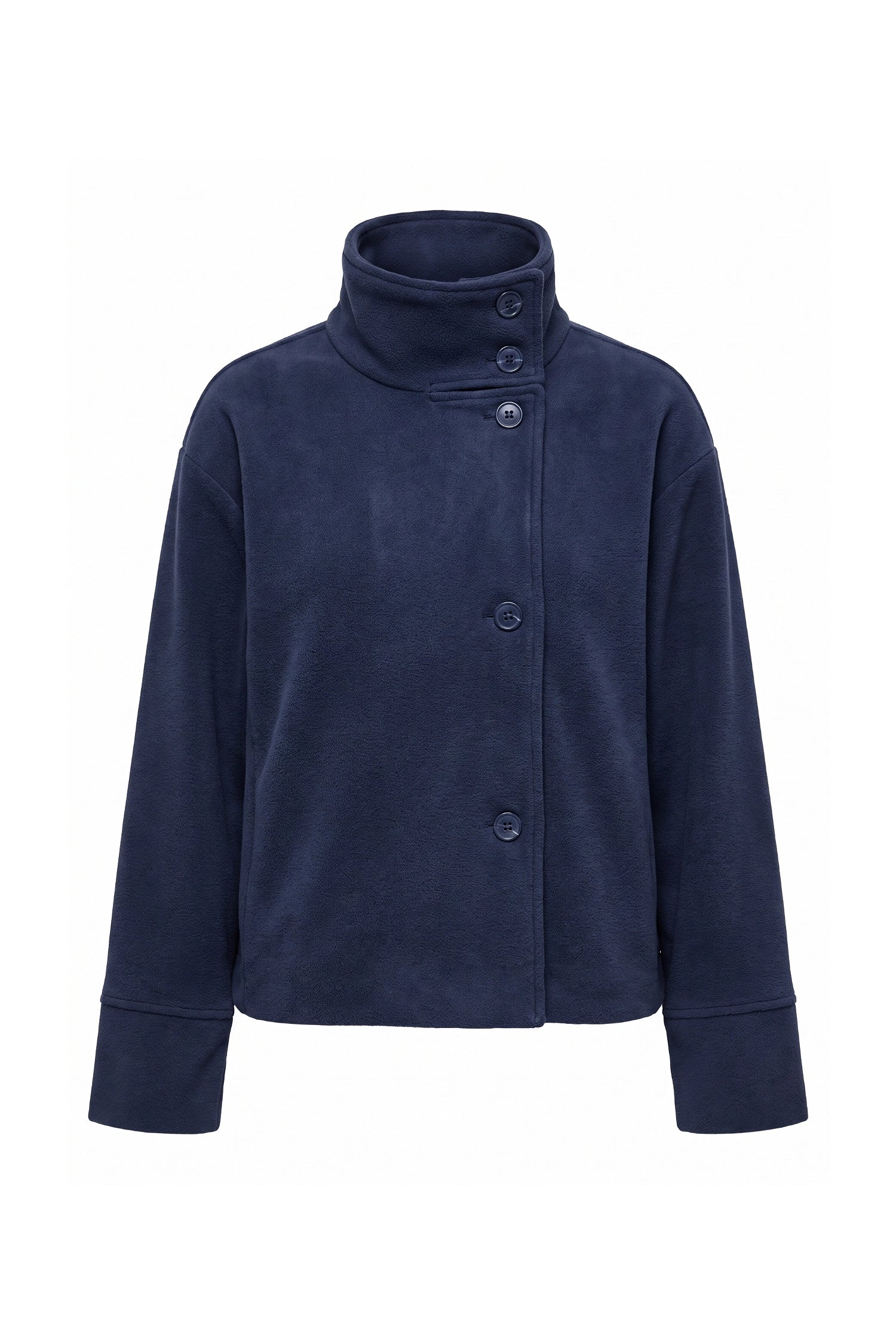 Women’s Winter Warm Short Wool Coat with Button Up High Collar