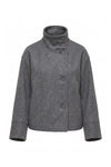 Women’s Winter Warm Short Wool Coat with Button Up High Collar