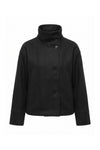 Women’s Winter Warm Short Wool Coat with Button Up High Collar