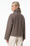 Women’s Winter Warm Short Wool Coat with Button Up High Collar
