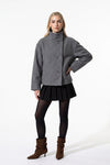 Women’s Winter Warm Short Wool Coat with Button Up High Collar