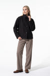 Women’s Winter Warm Short Wool Coat with Button Up High Collar