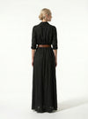 Caurelle | Women’s Lapel Wrap Maxi Dress Elegant Flowing Silhouette