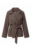 Women's Winter Lightweight Belted Cropped Trench Coat