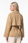 Women's Winter Lightweight Belted Cropped Trench Coat