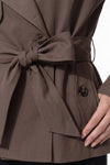 Women's Winter Lightweight Belted Cropped Trench Coat