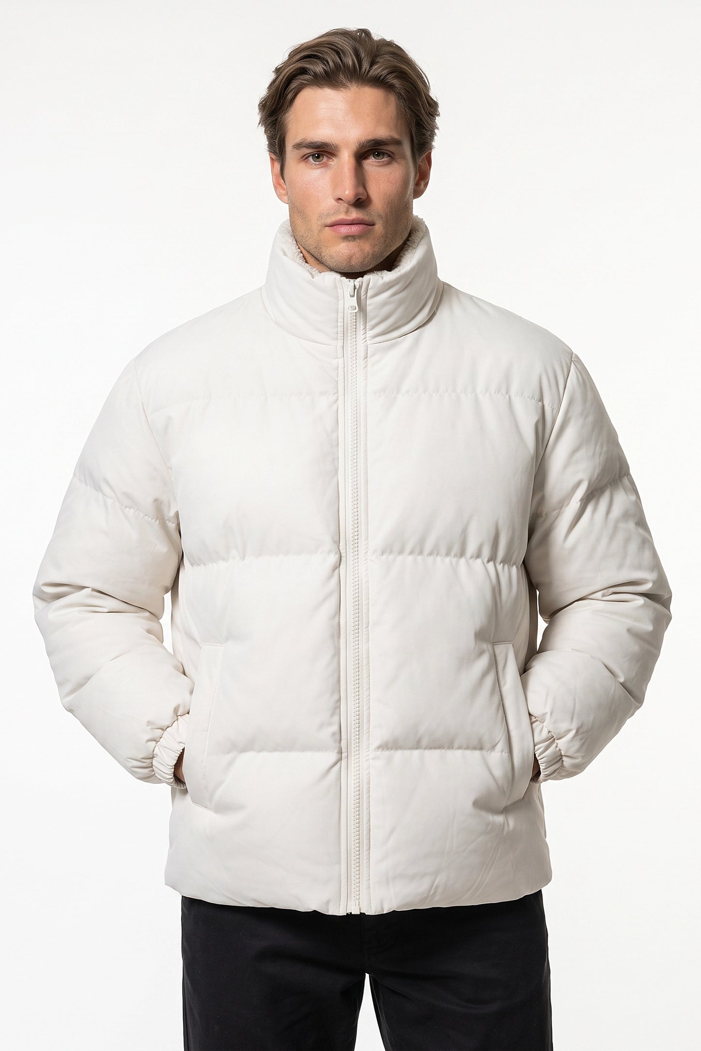 Men's Warm Fleece Lined Puffer Jacket