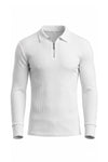 Men’s Winter Comfortable Quarter Zip Ribbed Knit Long Sleeve Polo