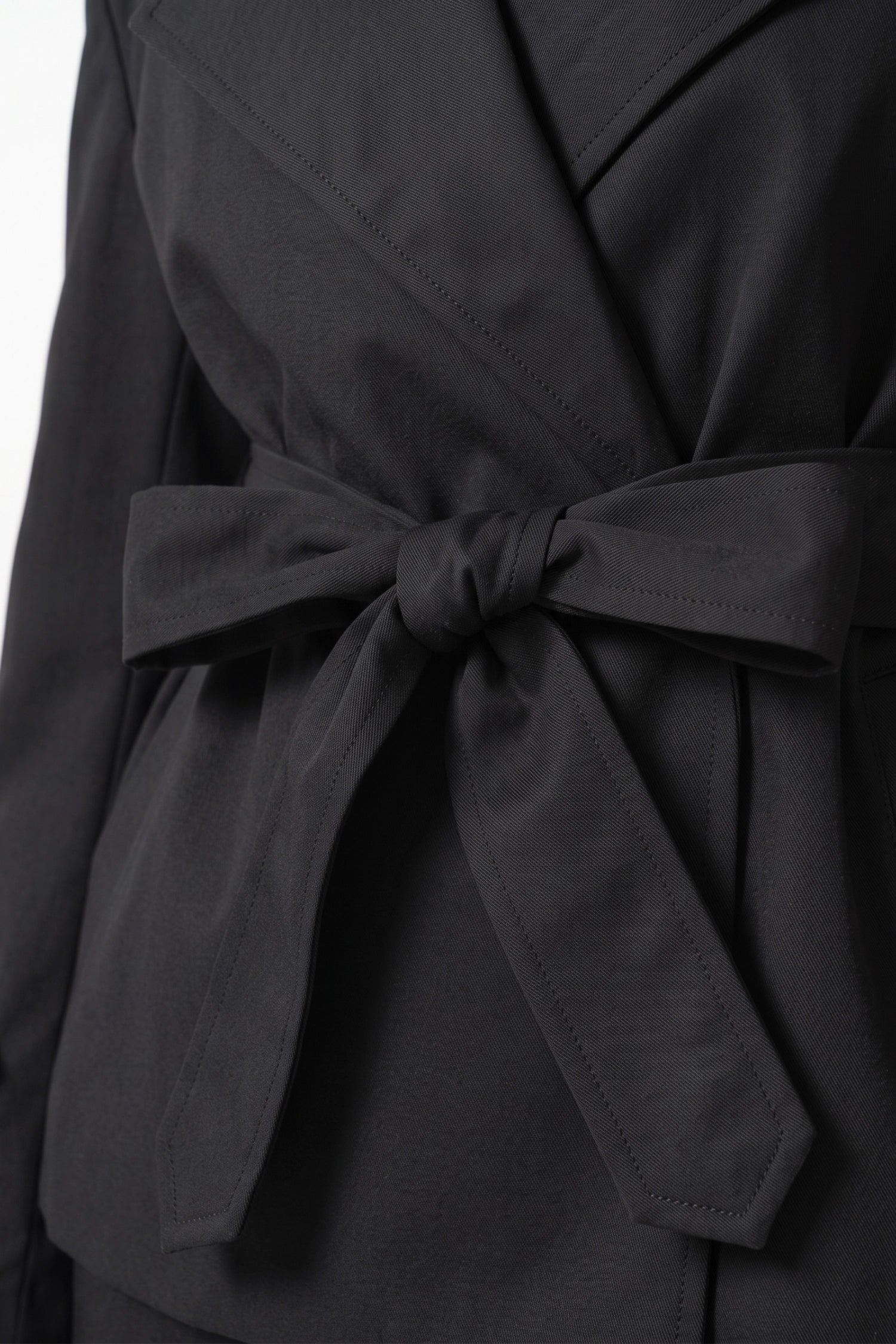 Women's Winter Short Cropped Trench Coat with Belted Waist