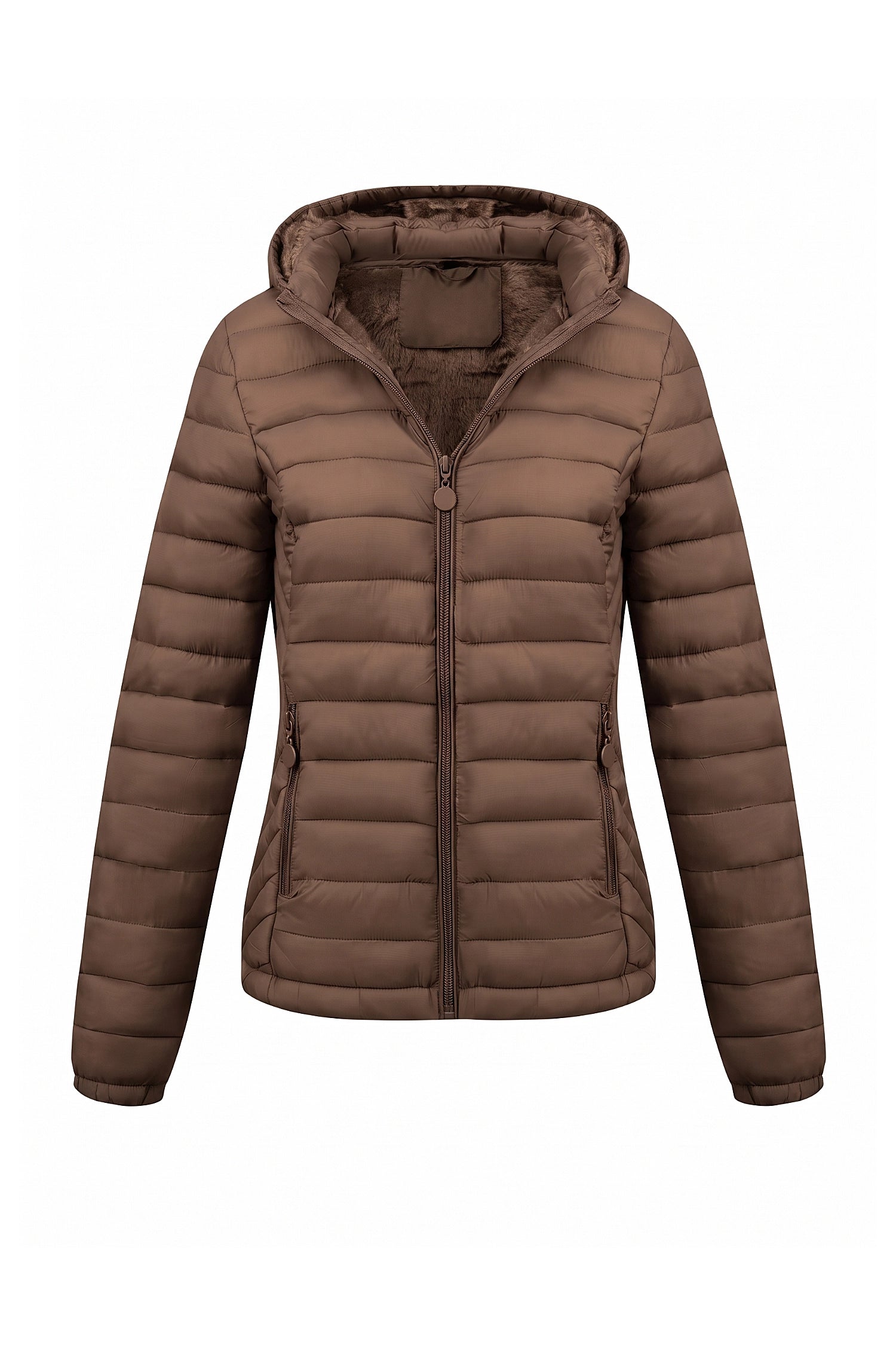 Women's Fleece Lined Warm Hooded Puffer Jacket