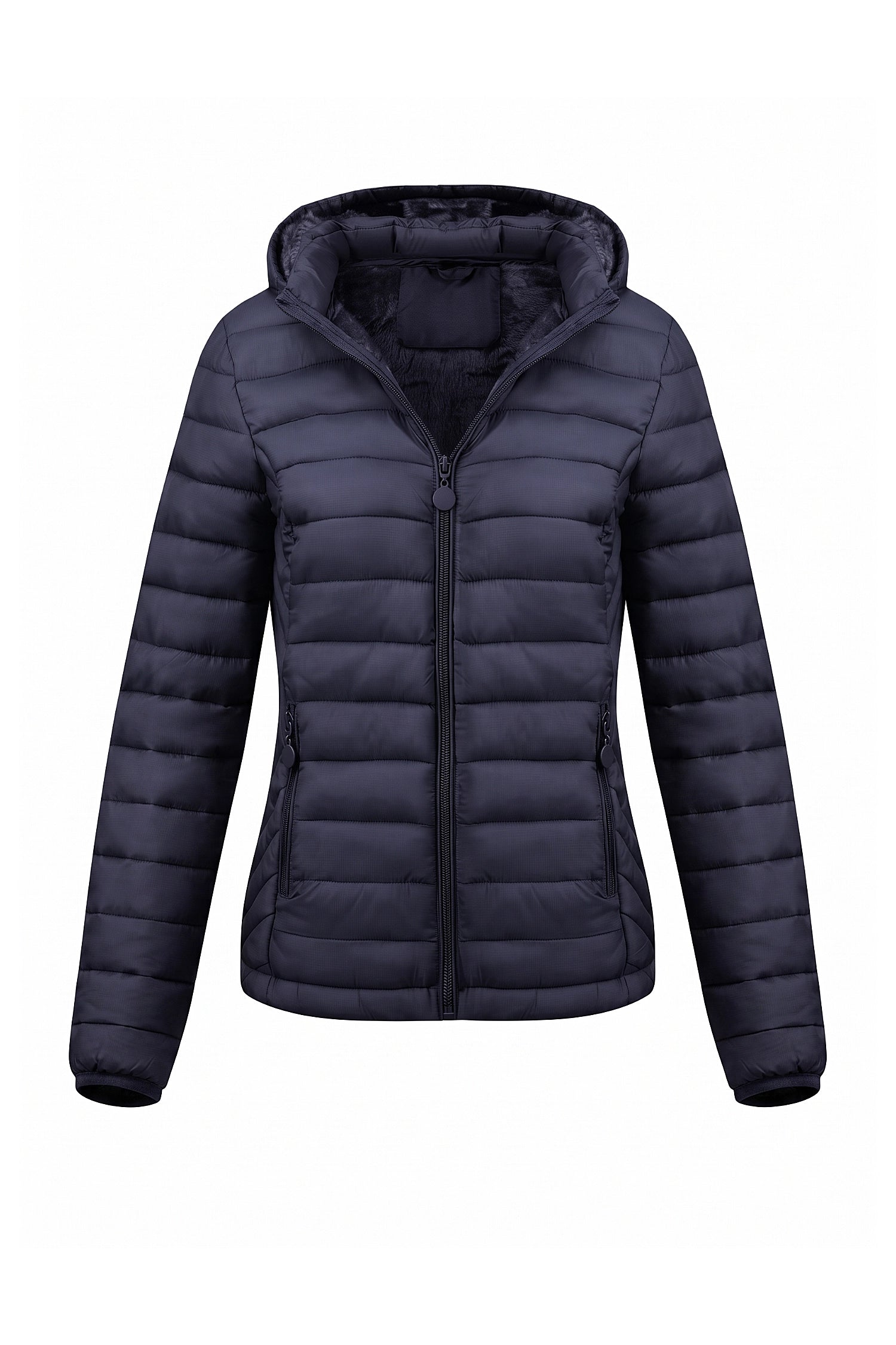 Women's Fleece Lined Warm Hooded Puffer Jacket