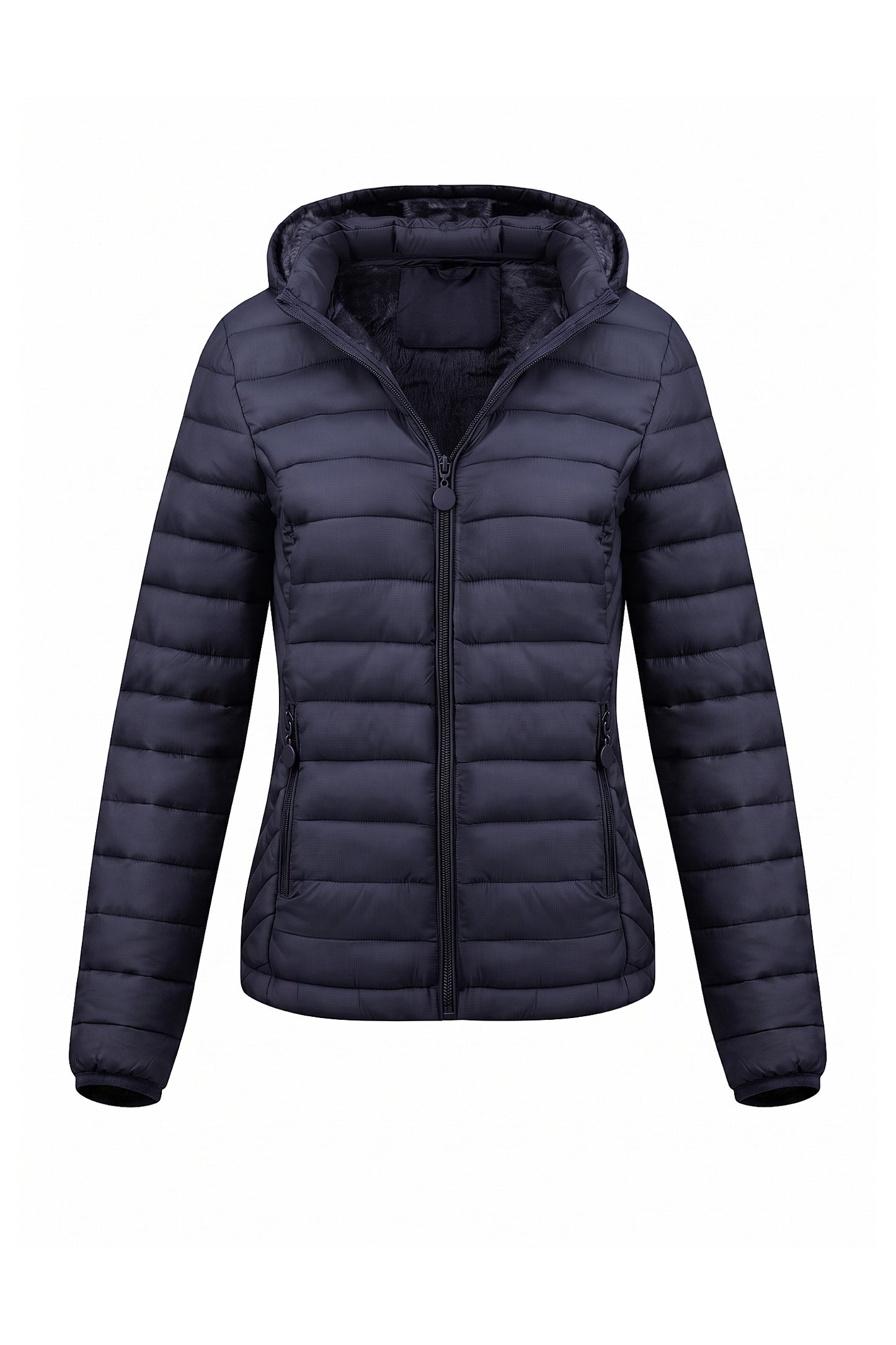 Women's Fleece Lined Warm Hooded Puffer Jacket