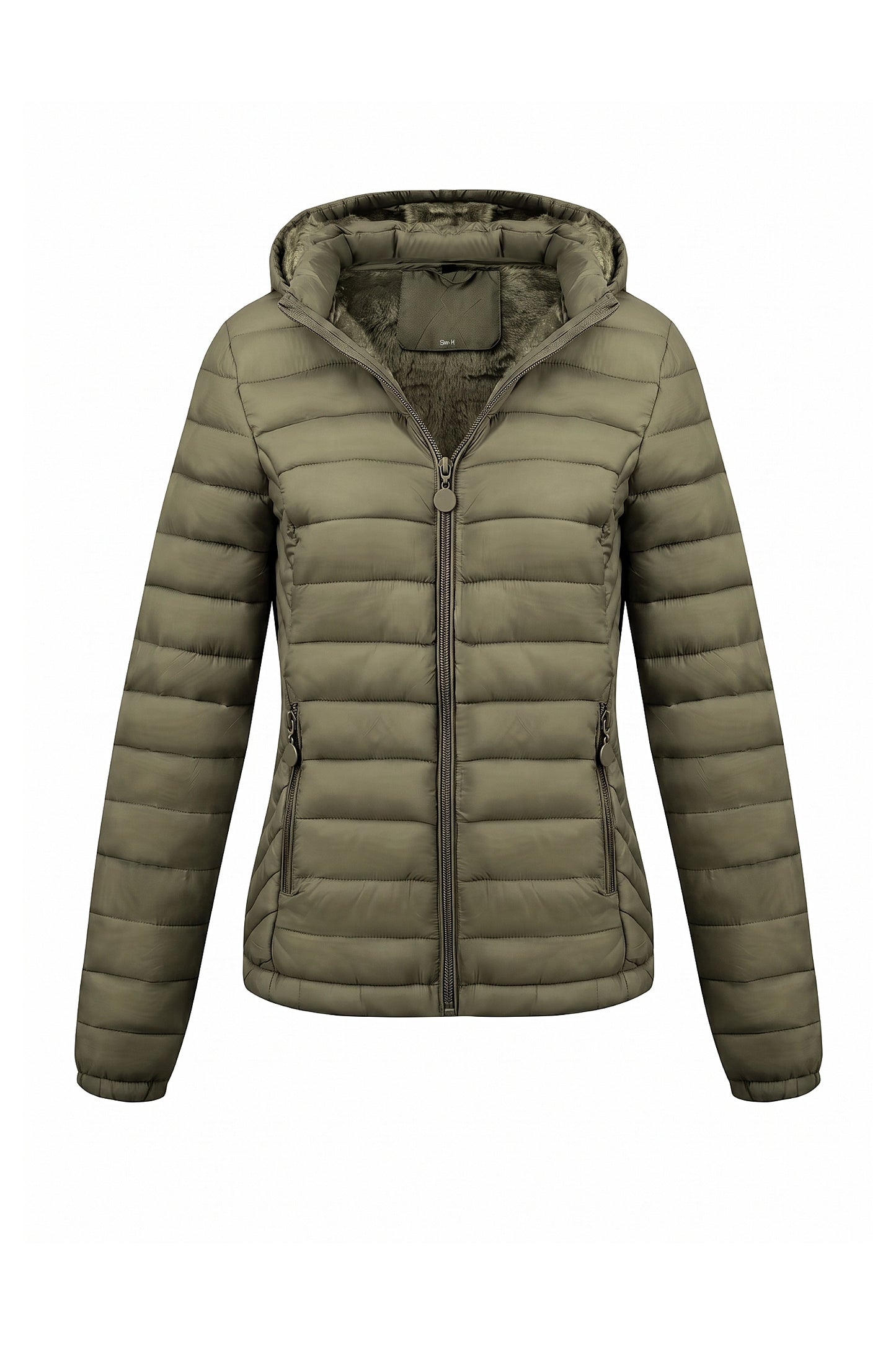 Women's Fleece Lined Warm Hooded Puffer Jacket