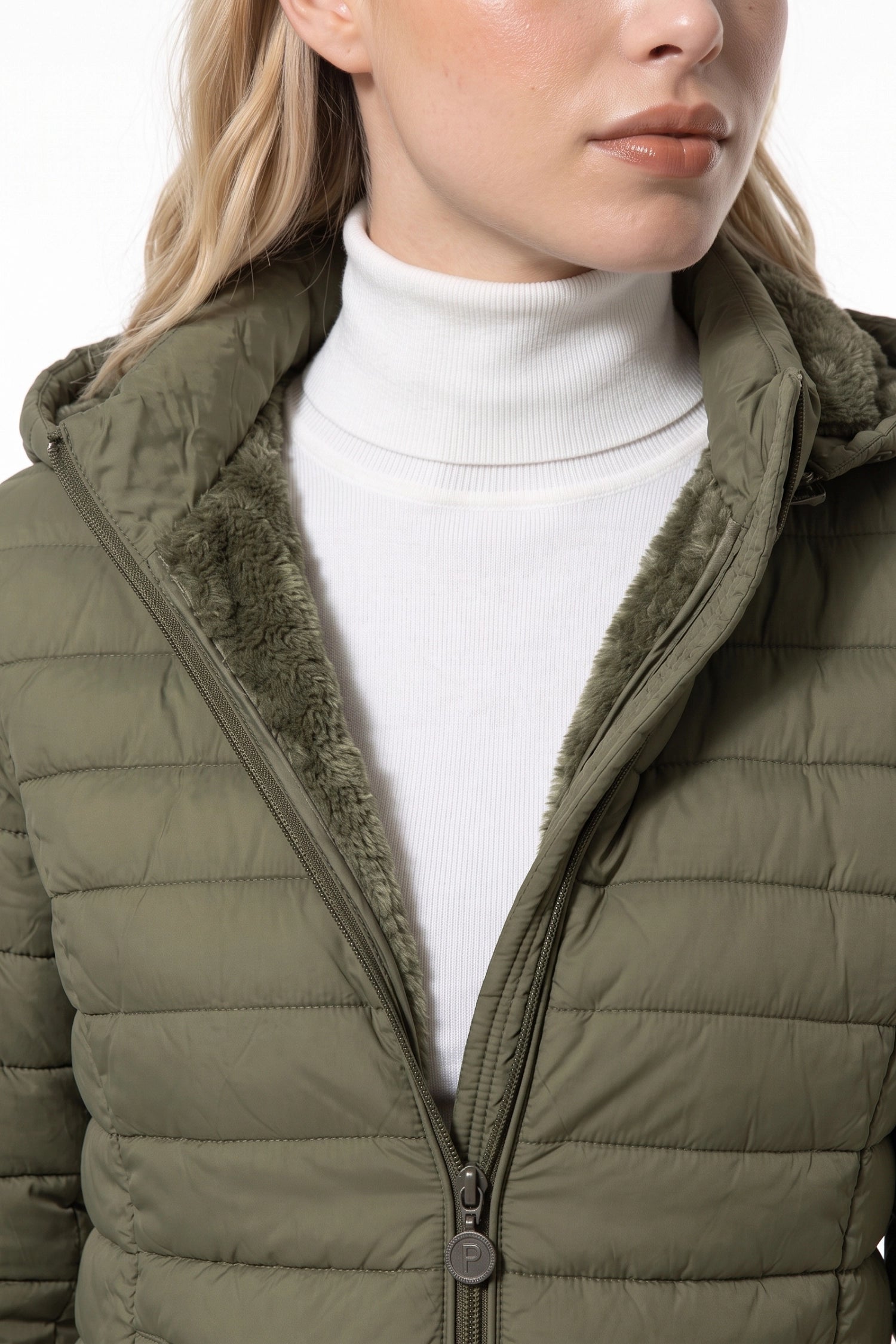 Women's Fleece Lined Warm Hooded Puffer Jacket