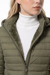 Women's Fleece Lined Warm Hooded Puffer Jacket