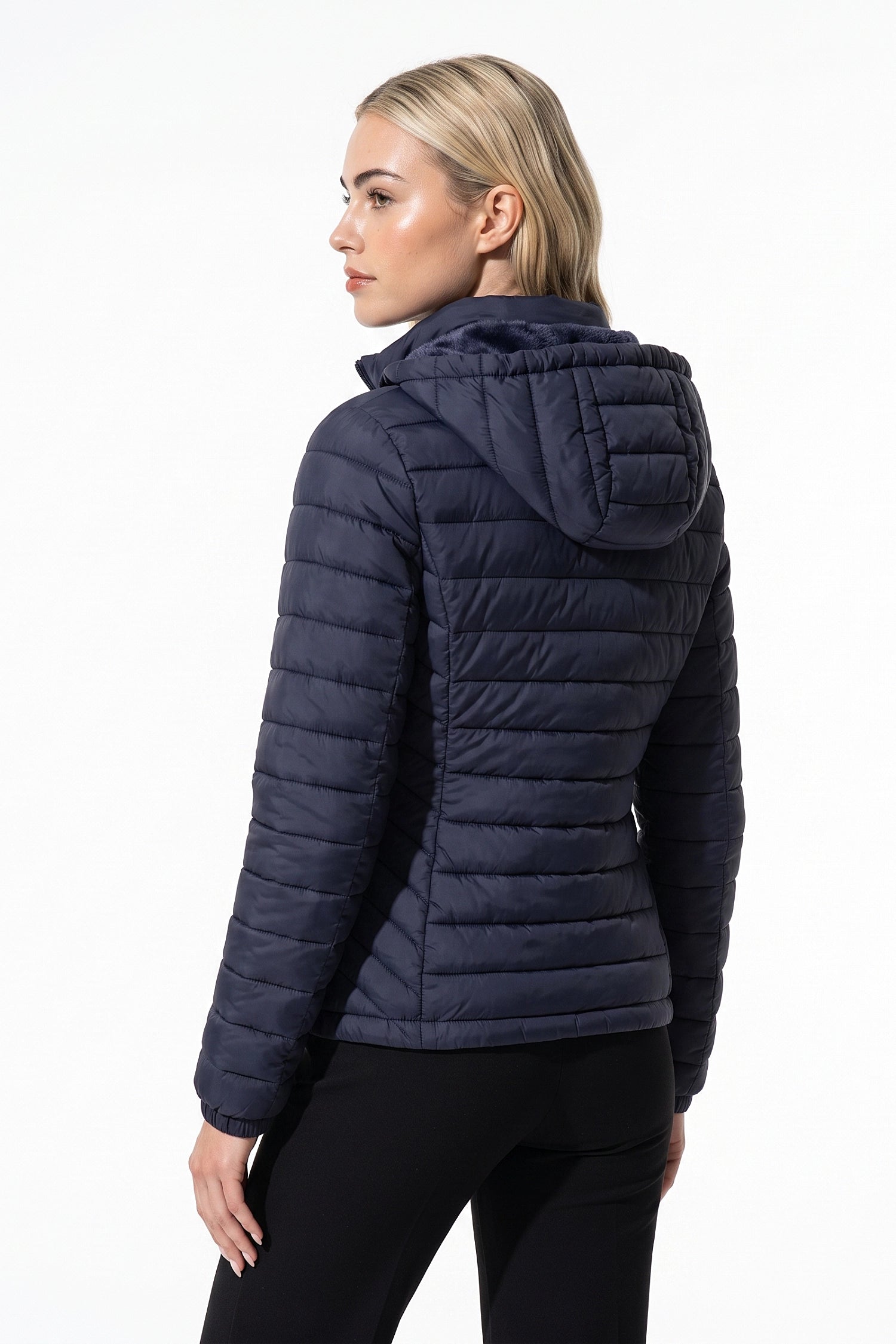 Women's Fleece Lined Warm Hooded Puffer Jacket