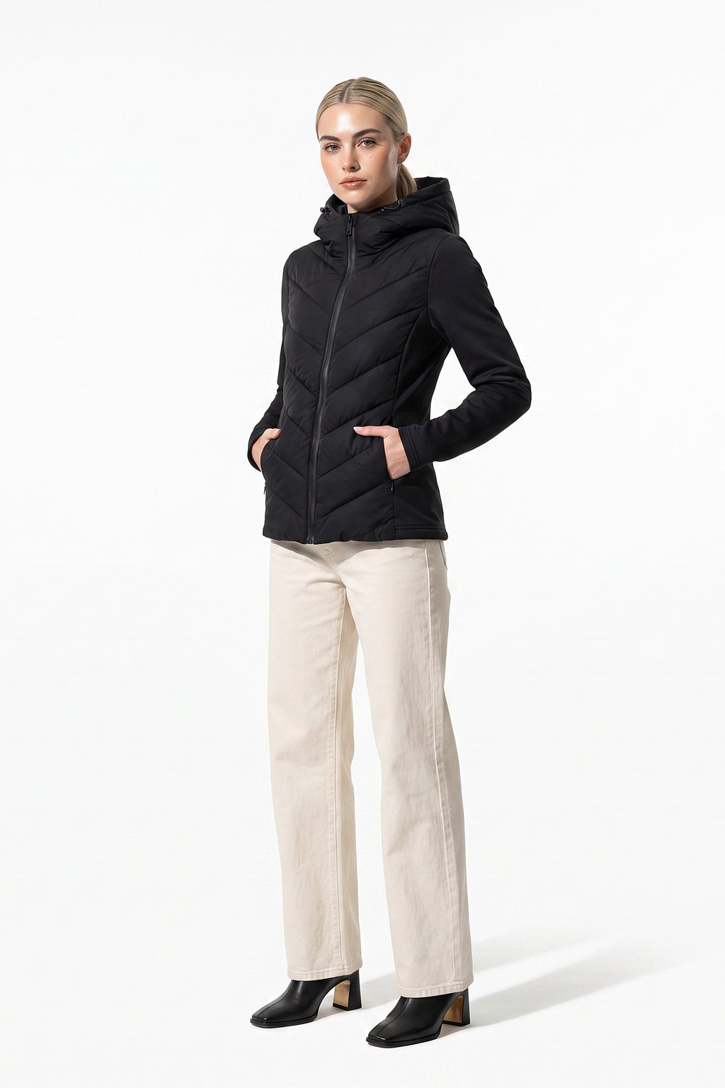 Women's Winter Lightweight Hooded Puffer Jacket