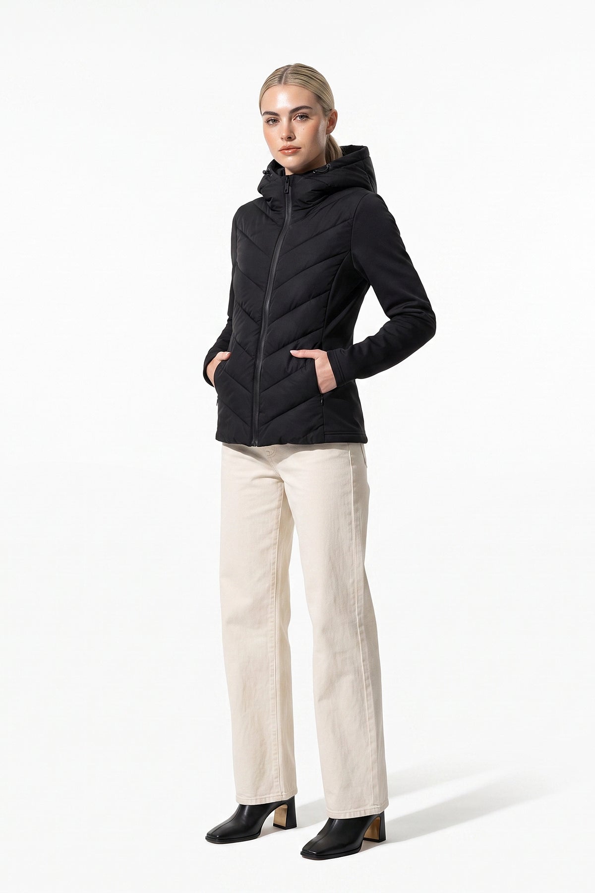 Women's Winter Lightweight Hooded Puffer Jacket