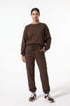 Women's Winter Relaxed Tracksuit Set with Crewneck Sweatshirt and Trousers