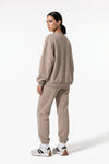 Women's Winter Relaxed Tracksuit Set with Crewneck Sweatshirt and Trousers