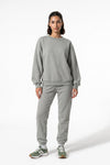 Women's Winter Relaxed Tracksuit Set with Crewneck Sweatshirt and Trousers