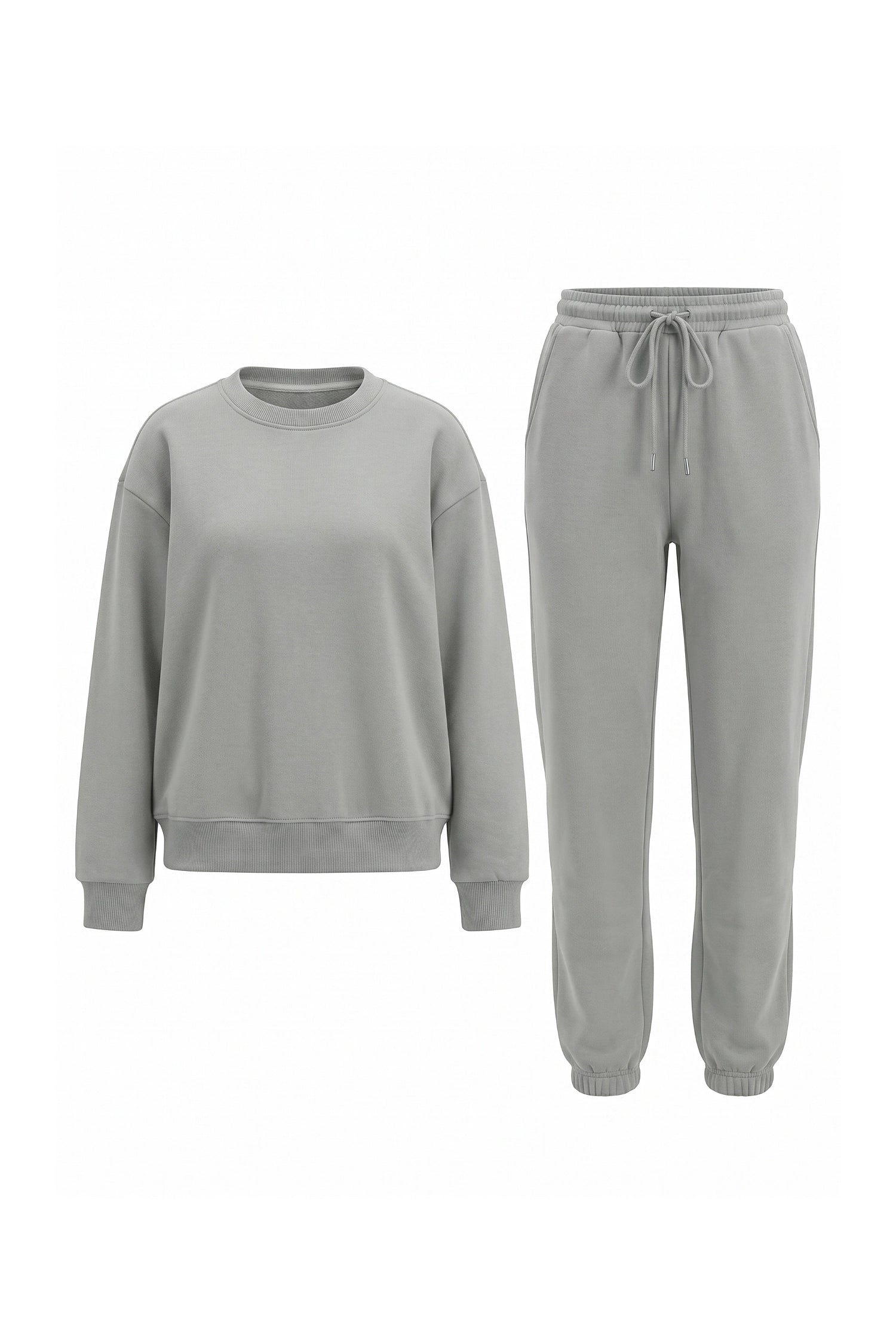 Women's Winter Relaxed Tracksuit Set with Crewneck Sweatshirt and Trousers
