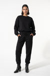 Women's Winter Relaxed Tracksuit Set with Crewneck Sweatshirt and Trousers