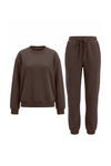 Women's Winter Relaxed Tracksuit Set with Crewneck Sweatshirt and Trousers