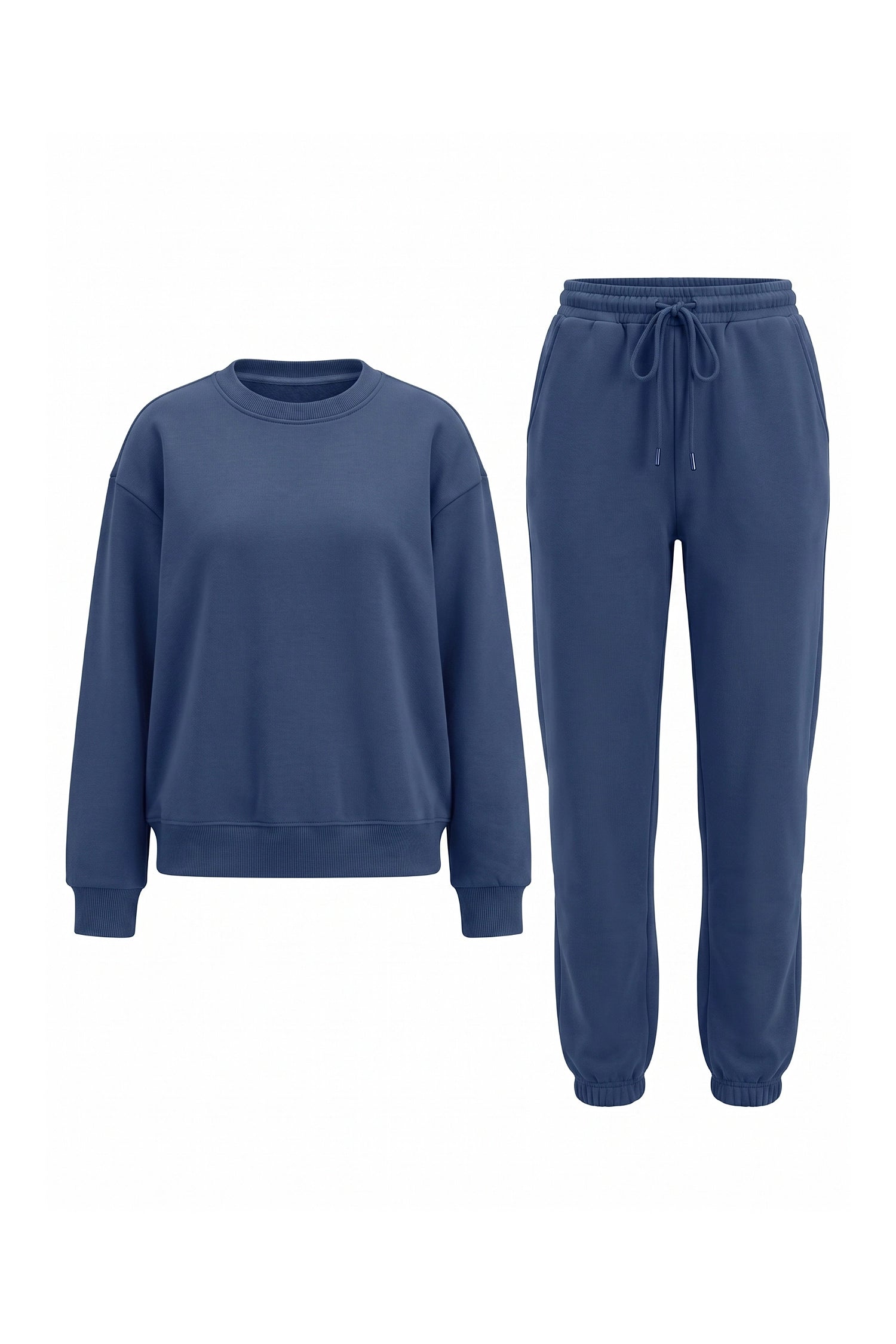 Women's Winter Relaxed Tracksuit Set with Crewneck Sweatshirt and Trousers